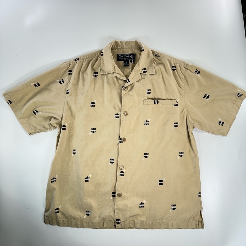 Nat Nast Tan Patterned Casual Shirt - Picture 2 of 12